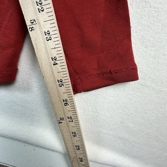 Ibex Pullover Mens Large Red 1/2 Zip Sweater Mock Neck Curve Hem Raglan Sleeve - Picture 6 of 11